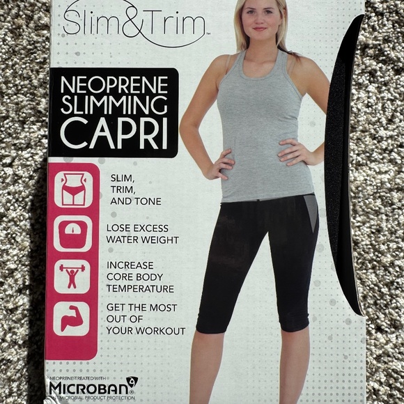 Slim & Trim Neoprene Slimming Capri Pants - Gray & Black - Size XL - New in Box - Picture 4 of 5